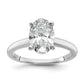 14k White Gold 2 Ct. Lab Grown Diamond VS/SI+ G+ Oval Solitare Engagement Ring