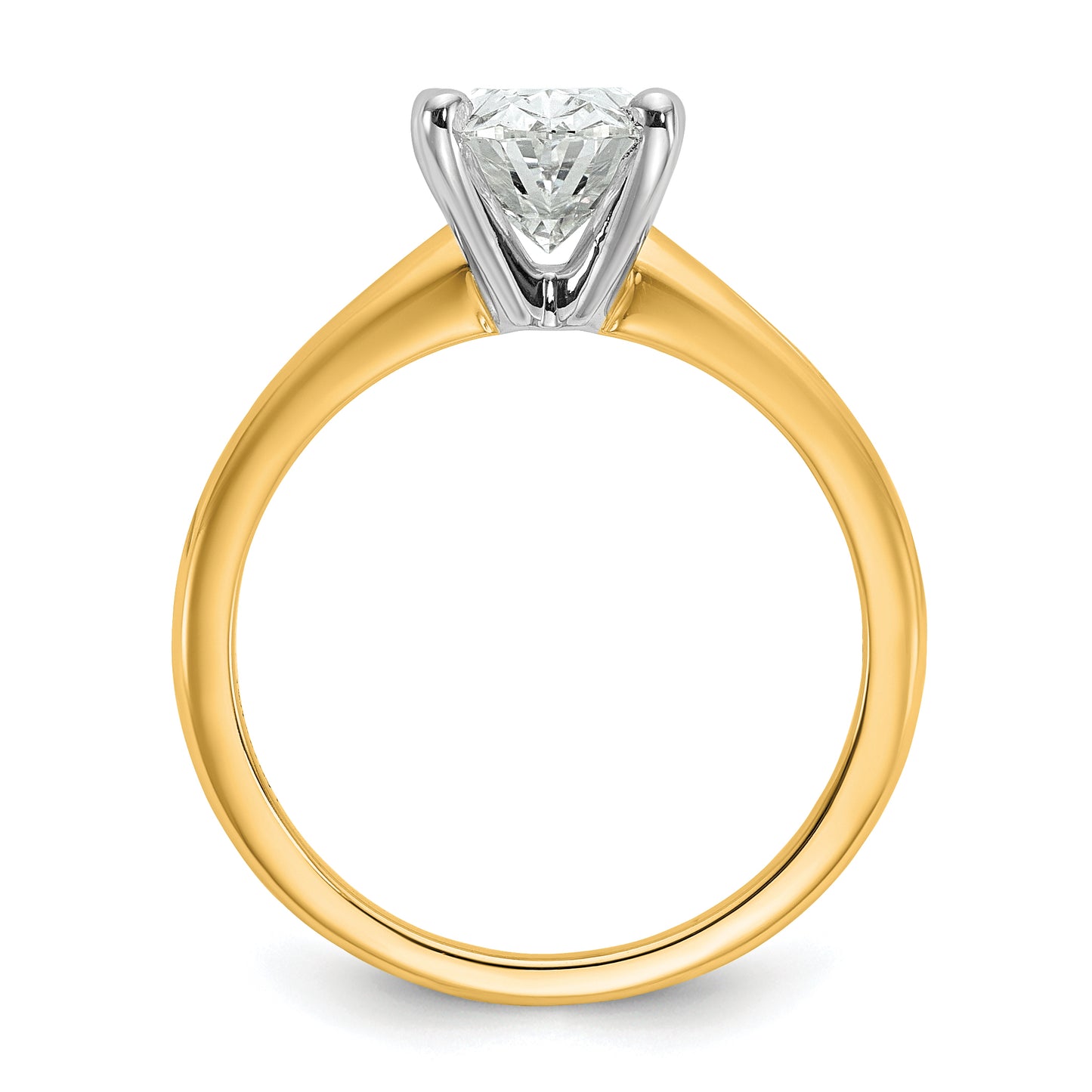 14k Two-tone 2 Ct. Certified Lab Grown Diamond VS/SI+ G+ Oval Solitare Engagement Ring