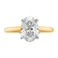 14k Two-tone 2 Ct. Lab Grown Diamond VS/SI+ G+ Oval Solitare Engagement Ring