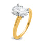 14k Two-tone 2 Ct. Lab Grown Diamond VS/SI+ G+ Oval Solitare Engagement Ring