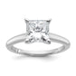 14k White Gold 2 Ct. Certified Lab Grown Diamond VS/SI+ G+ Princess Solitare Engagement Ring