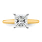 14k Two-tone 2 Ct. Certified Lab Grown Diamond VS/SI+ G+ Princess Solitare Engagement Ring