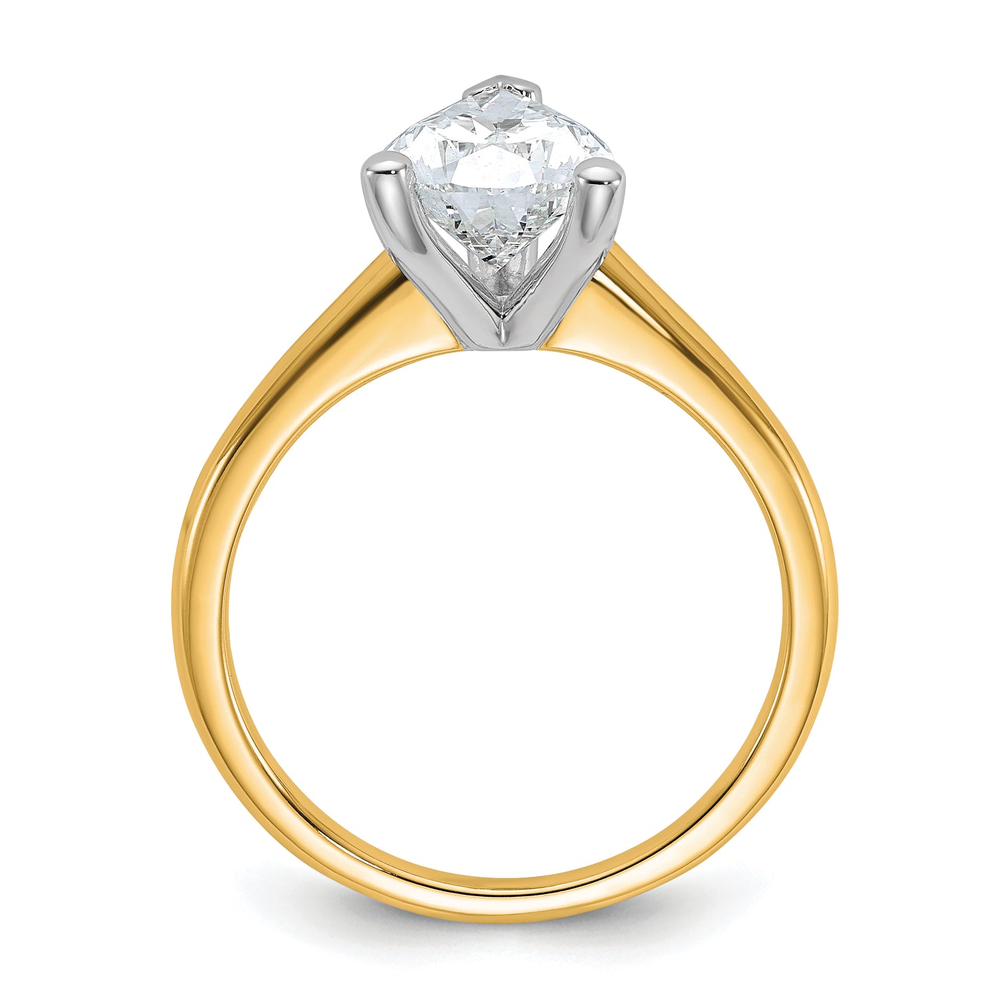 14k Two-tone 2 Ct. Certified Lab Grown Diamond VS/SI+ G+ Pear Solitare Engagement Ring