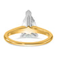 14k Two-tone 2 Ct. Certified Lab Grown Diamond VS/SI+ G+ Pear Solitare Engagement Ring