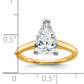 14k Two-tone 2 Ct. Certified Lab Grown Diamond VS/SI+ G+ Pear Solitare Engagement Ring