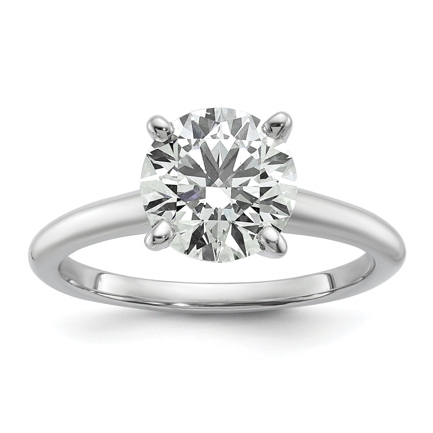 14k White Gold 2 Ct. Certified Lab Grown Diamond VS/SI+ G+ Round Solitaire Engagement Ring