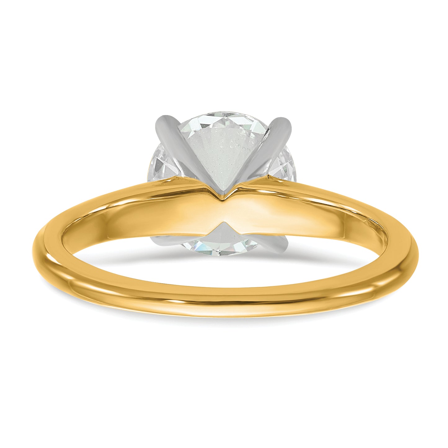 14k Two-tone 2 Ct. Certified Lab Grown Diamond VS/SI+ G+ Round Solitaire Engagement Ring