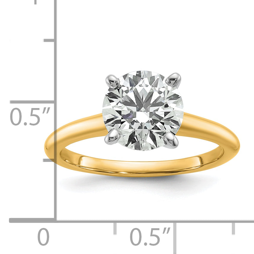 14k Two-tone 2 Ct. Lab Grown Diamond VS/SI+ G+ Round Solitaire Engagement Ring