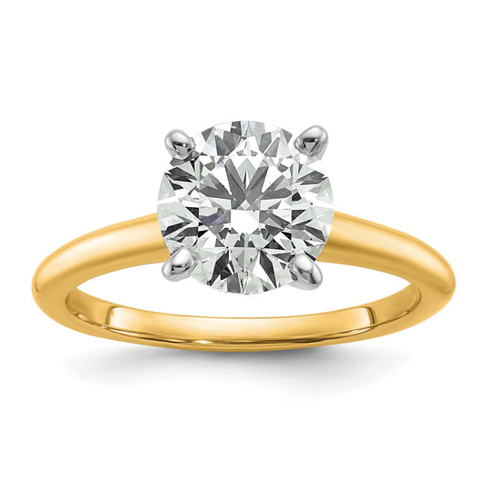 14k Two-tone 2 Ct. Lab Grown Diamond VS/SI+ G+ Round Solitaire Engagement Ring