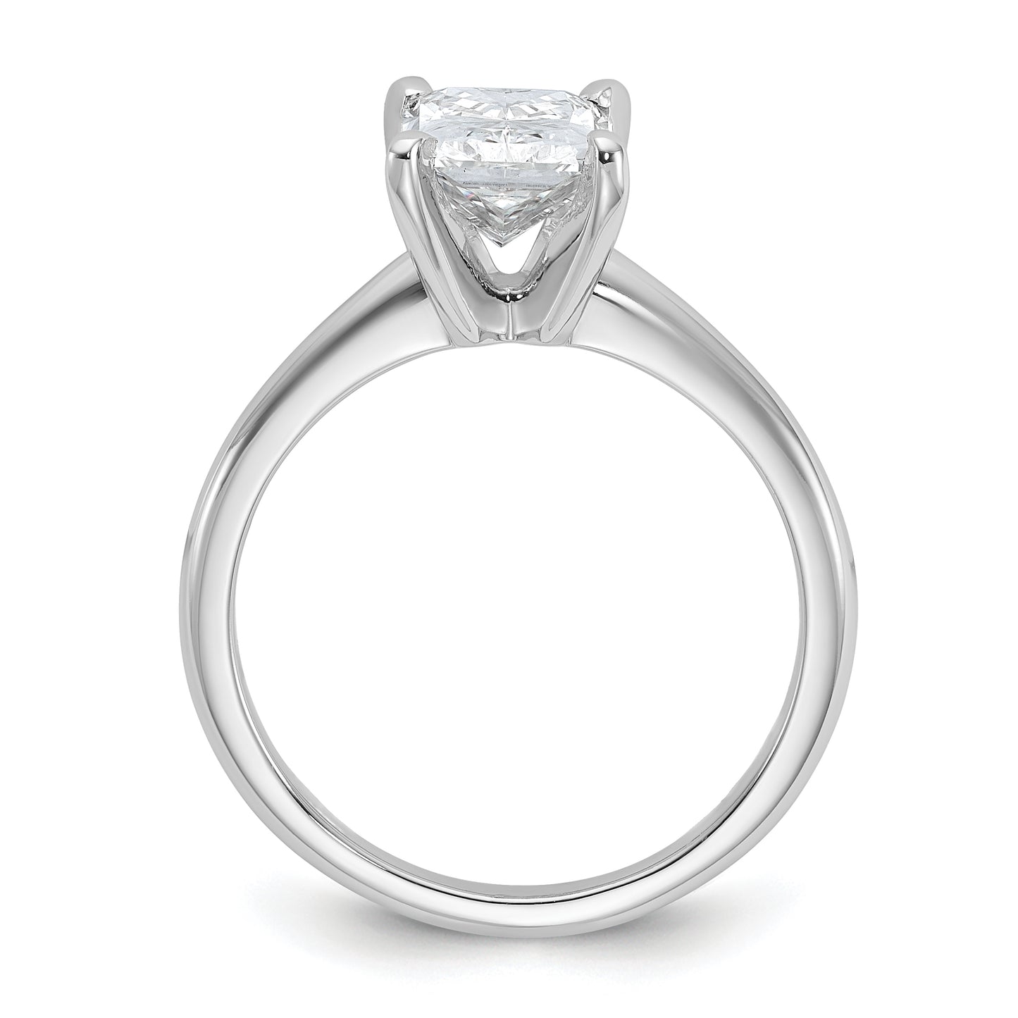 14k White Gold 2 Ct. Certified Lab Grown Diamond VS/SI+ G+ Radiant Solitare Engagement Ring