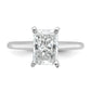 14k White Gold 2 Ct. Lab Grown Diamond VS/SI+ G+ Radiant Solitare Engagement Ring