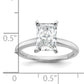 14k White Gold 2 Ct. Lab Grown Diamond VS/SI+ G+ Radiant Solitare Engagement Ring