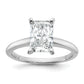 14k White Gold 2 Ct. Lab Grown Diamond VS/SI+ G+ Radiant Solitare Engagement Ring