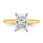 14k Two-tone 2 Ct. Lab Grown Diamond VS/SI+ G+ Radiant Solitare Engagement Ring