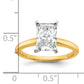 14k Two-tone 2 Ct. Lab Grown Diamond VS/SI+ G+ Radiant Solitare Engagement Ring