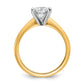 14k Two-tone 2 1/2 Ct. Lab Grown Diamond VS/SI+ G+ Cushion Solitare Engagement Ring