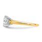 14k Two-tone 2 1/2 Ct. Lab Grown Diamond VS/SI+ G+ Cushion Solitare Engagement Ring