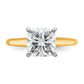 14k Two-tone 2 1/2 Ct. Lab Grown Diamond VS/SI+ G+ Cushion Solitare Engagement Ring