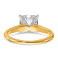 14k Two-tone 2 1/2 Ct. Lab Grown Diamond VS/SI+ G+ Cushion Solitare Engagement Ring