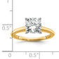 14k Two-tone 2 1/2 Ct. Lab Grown Diamond VS/SI+ G+ Cushion Solitare Engagement Ring