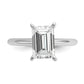 14k White Gold 2 1/2 Ct. Lab Grown Diamond VS/SI+ G+ Emerald Solitare Engagement Ring