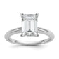 14k White Gold 2 1/2 Ct. Certified Lab Grown Diamond VS/SI+ G+ Emerald Solitare Engagement Ring