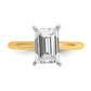 14k Two-tone 2 1/2 Ct. Certified Lab Grown Diamond VS/SI+ G+ Emerald Solitare Engagement Ring