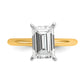 14k Two-tone 2 1/2 Ct. Lab Grown Diamond VS/SI+ G+ Emerald Solitare Engagement Ring