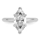 14k White Gold 2 1/2 Ct. Lab Grown Diamond VS/SI+ G+ Marquise Solitare Engagement Ring