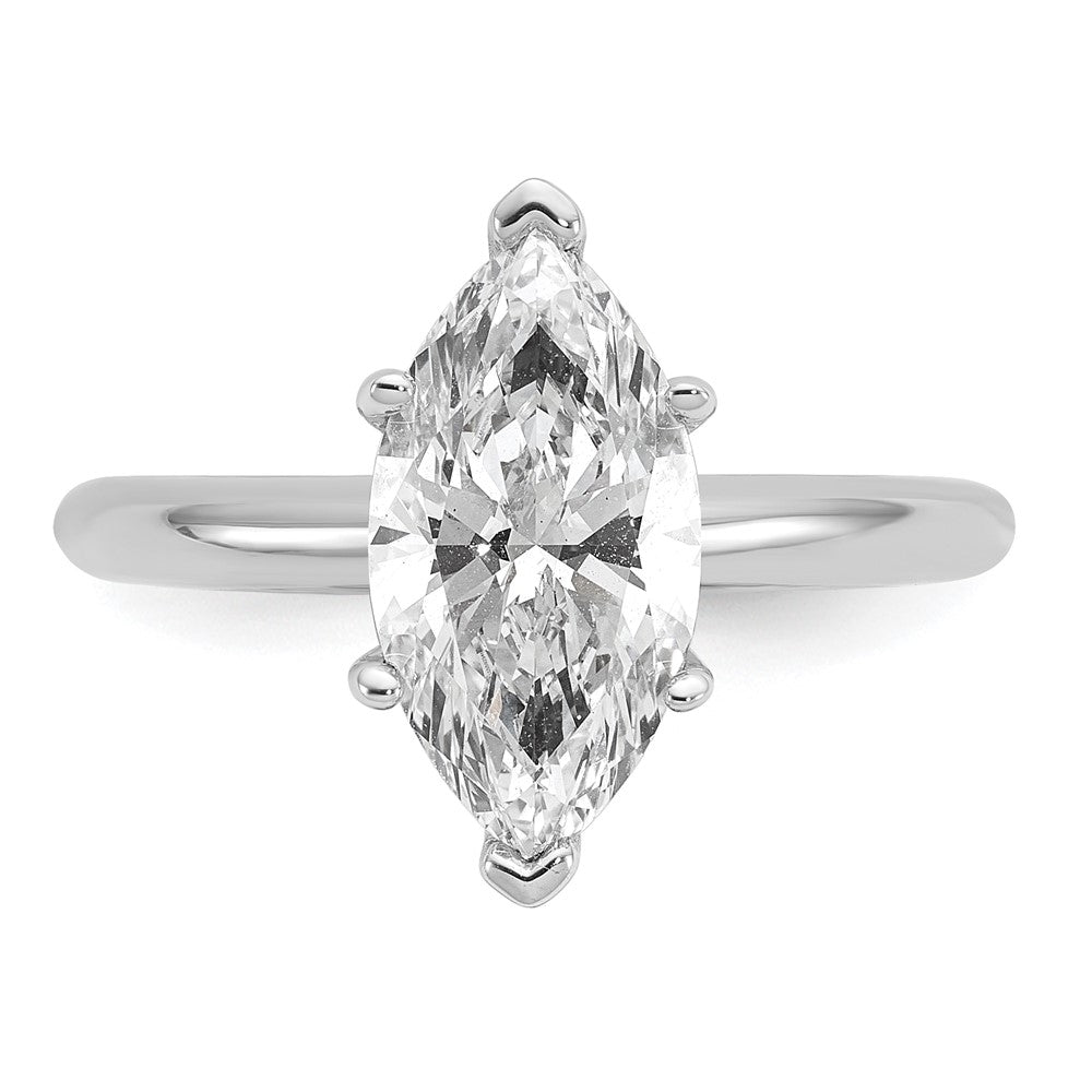 14k White Gold 2 1/2 Ct. Lab Grown Diamond VS/SI+ G+ Marquise Solitare Engagement Ring