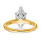 14k Two-tone 2 1/2 Ct. Certified Lab Grown Diamond VS/SI+ G+ Marquise Solitare Engagement Ring