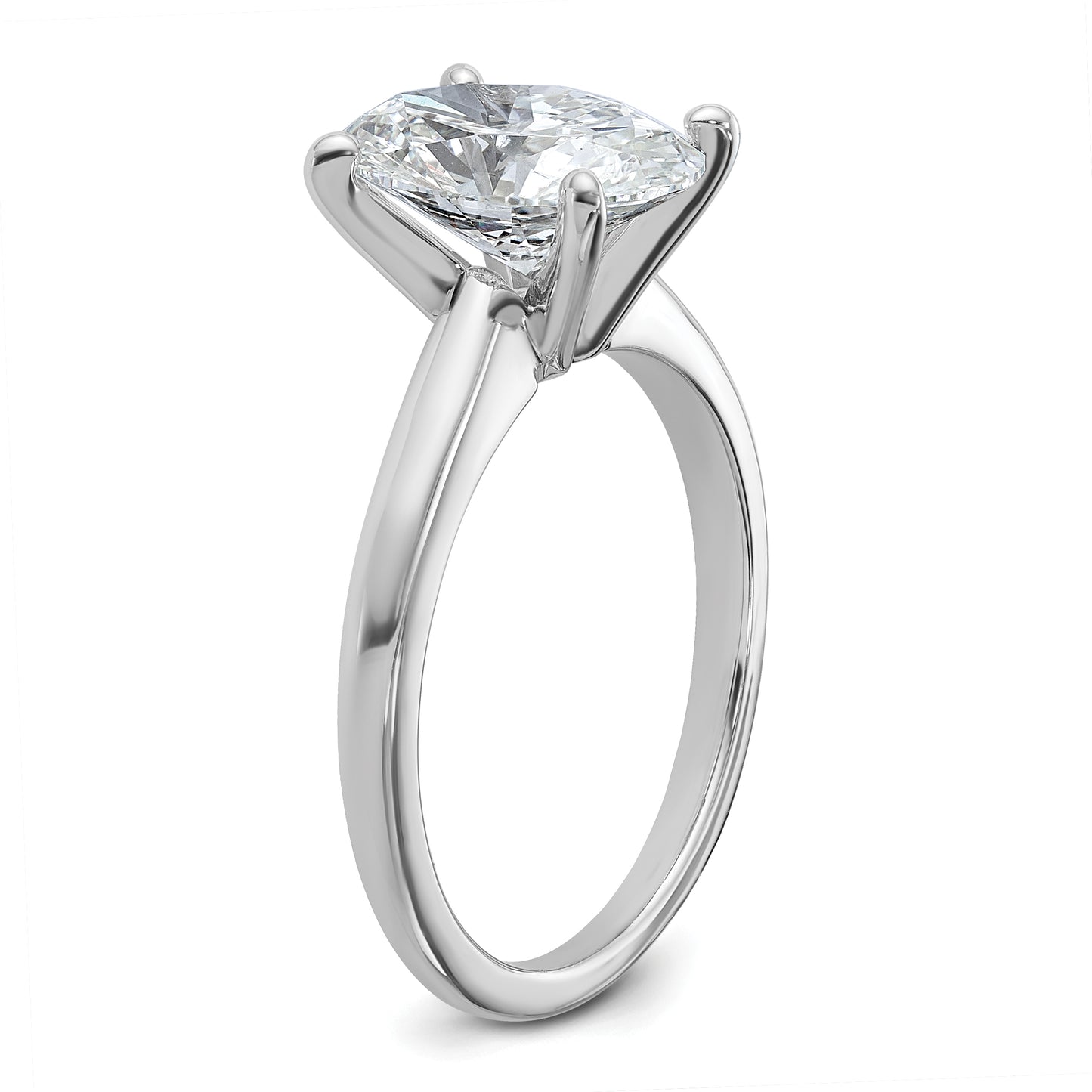 14k White Gold 2 1/2 Ct. Certified Lab Grown Diamond VS/SI+ G+ Oval Solitare Engagement Ring