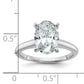 14k White Gold 2 1/2 Ct. Lab Grown Diamond VS/SI+ G+ Oval Solitare Engagement Ring