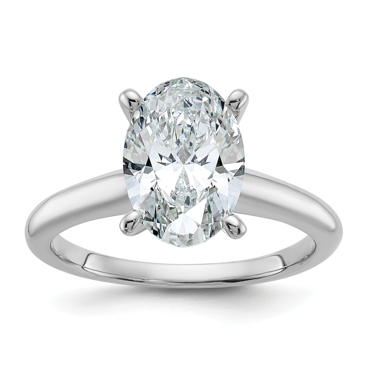 14k White Gold 2 1/2 Ct. Lab Grown Diamond VS/SI+ G+ Oval Solitare Engagement Ring