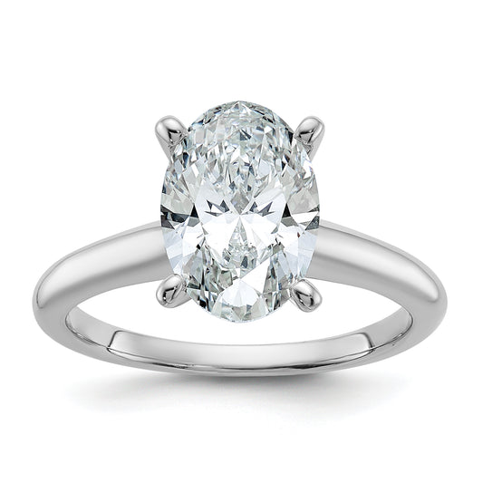 14k White Gold 2 1/2 Ct. Certified Lab Grown Diamond VS/SI+ G+ Oval Solitare Engagement Ring