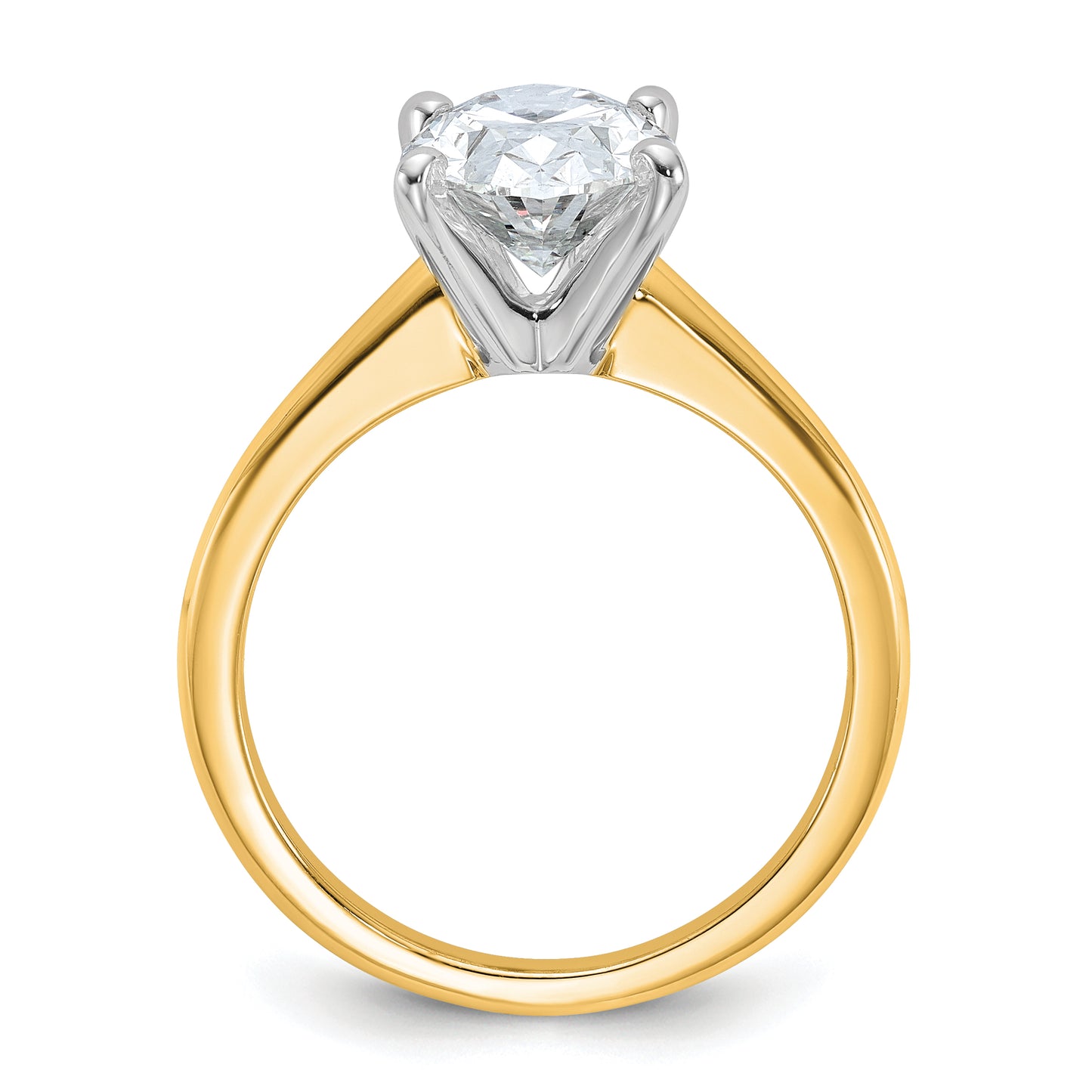 14k Two-tone 2 1/2 Ct. Lab Grown Diamond VS/SI+ G+ Oval Solitare Engagement Ring