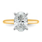 14k Two-tone 2 1/2 Ct. Lab Grown Diamond VS/SI+ G+ Oval Solitare Engagement Ring