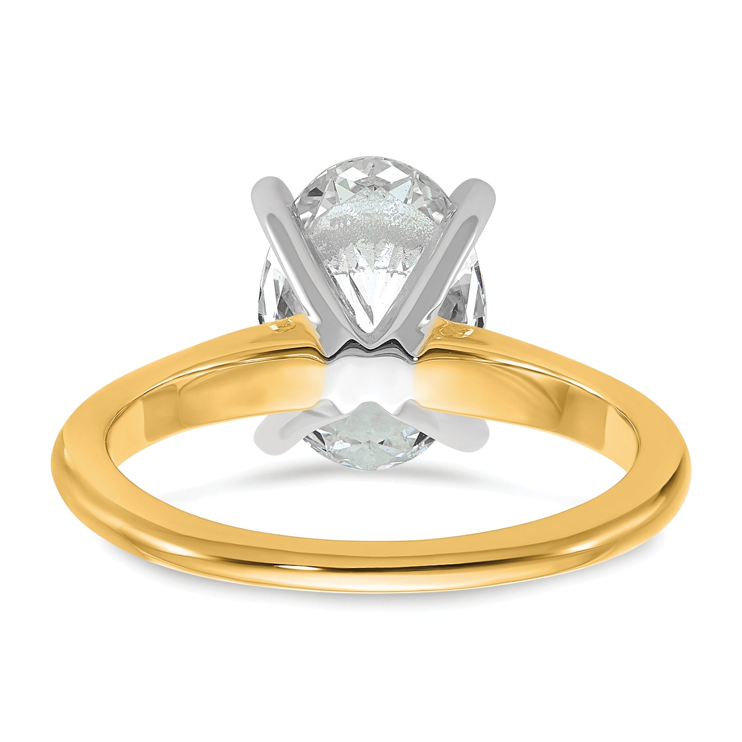 14k Two-tone 2 1/2 Ct. Certified Lab Grown Diamond VS/SI+ G+ Oval Solitare Engagement Ring