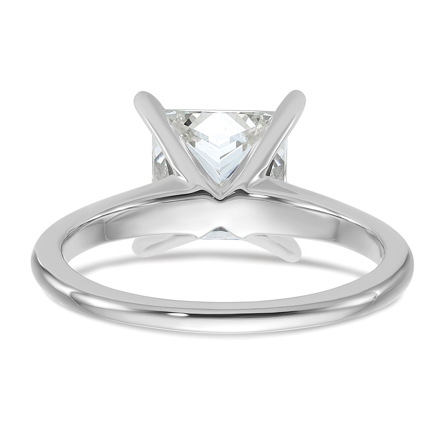 14k White Gold 2 1/2 Ct. Certified Lab Grown Diamond VS/SI+ G+ Princess Solitare Engagement Ring