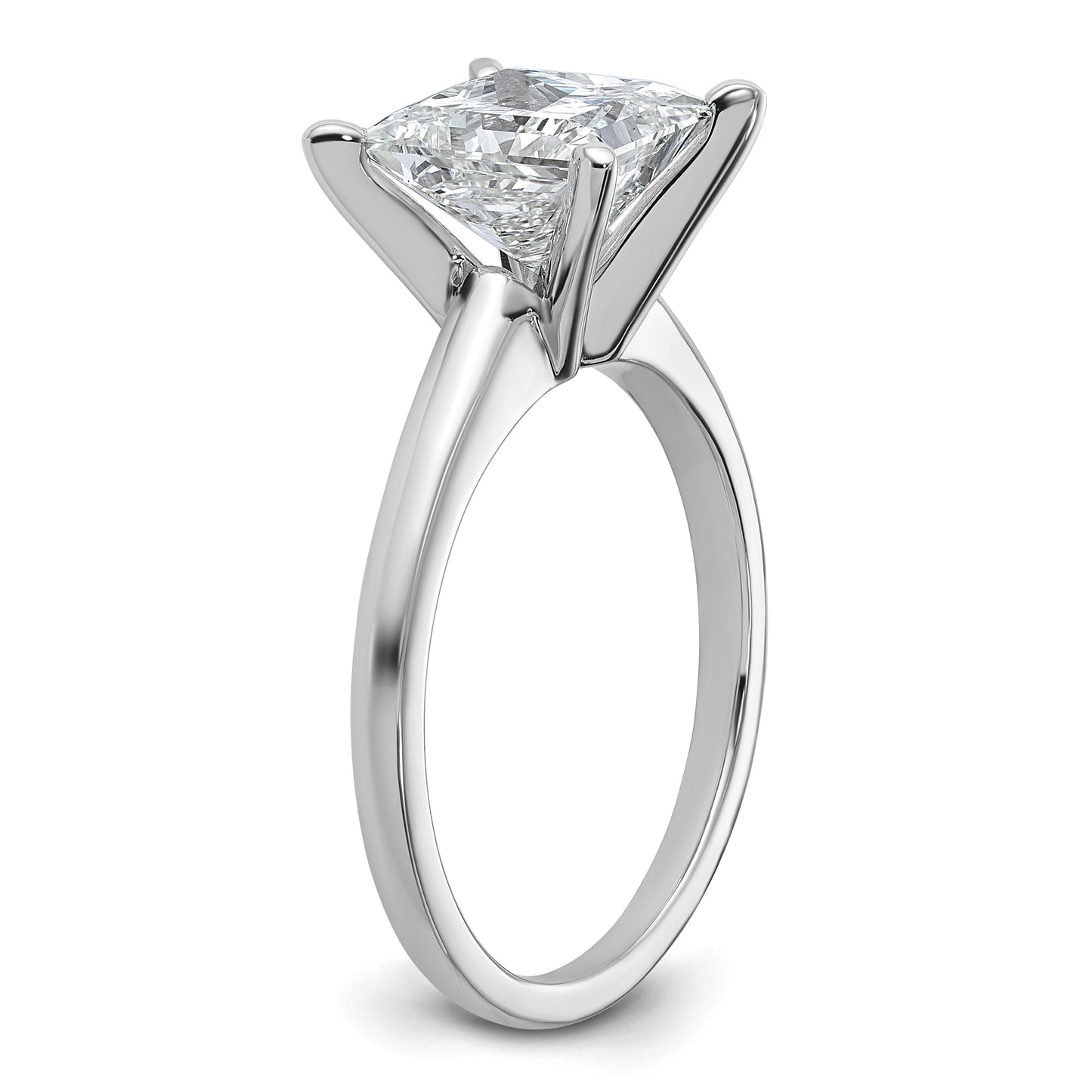 14k White Gold 2 1/2 Ct. Certified Lab Grown Diamond VS/SI+ G+ Princess Solitare Engagement Ring