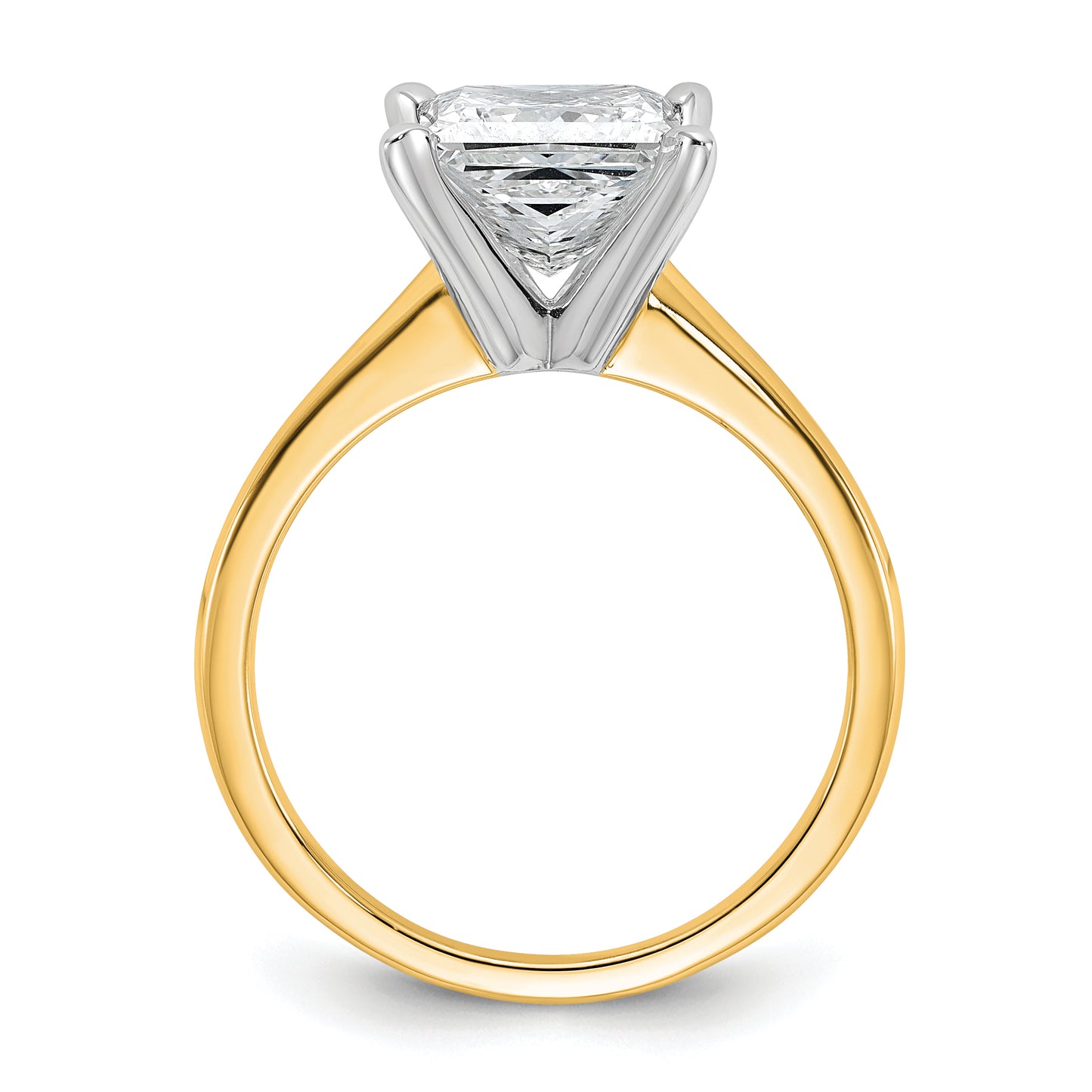 14k Two-tone 2 1/2 Ct. Lab Grown Diamond VS/SI+ G+ Princess Solitare Engagement Ring