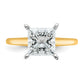 14k Two-tone 2 1/2 Ct. Certified Lab Grown Diamond VS/SI+ G+ Princess Solitare Engagement Ring