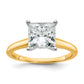 14k Two-tone 2 1/2 Ct. Certified Lab Grown Diamond VS/SI+ G+ Princess Solitare Engagement Ring