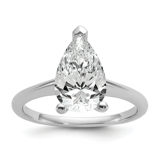 14k White Gold 2 1/2 Ct. Certified Lab Grown Diamond VS/SI+ G+ Pear Solitare Engagement Ring