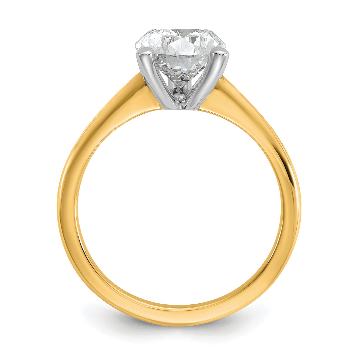 14k Two-tone 2 1/2 Ct. Certified Lab Grown Diamond VS/SI+ G+ Pear Solitare Engagement Ring