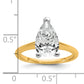 14k Two-tone 2 1/2 Ct. Certified Lab Grown Diamond VS/SI+ G+ Pear Solitare Engagement Ring