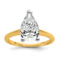 14k Two-tone 2 1/2 Ct. Certified Lab Grown Diamond VS/SI+ G+ Pear Solitare Engagement Ring