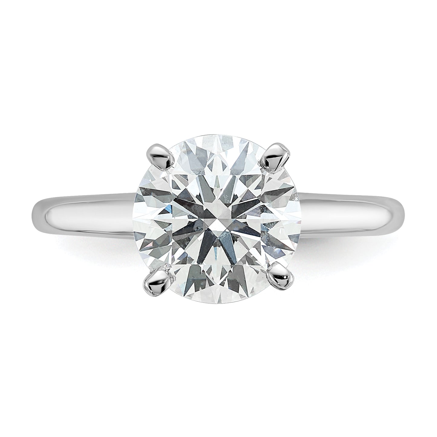 14k White Gold 2 1/2 Ct. Lab Grown Diamond VS/SI+ G+ Round Solitaire Engagement Ring