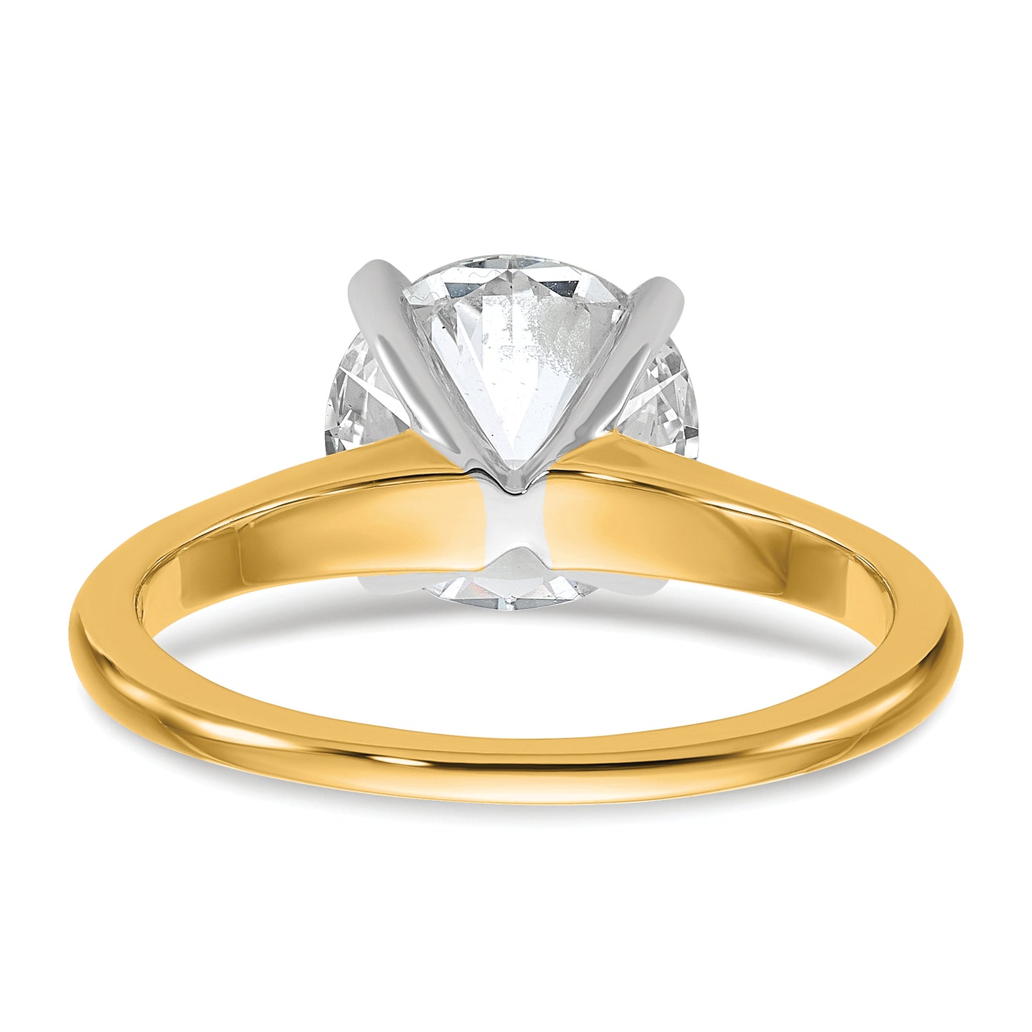 14k Two-tone 2 1/2 Ct. Certified Lab Grown Diamond VS/SI+ G+ Round Solitaire Engagement Ring