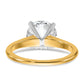 14k Two-tone 2 1/2 Ct. Lab Grown Diamond VS/SI+ G+ Round Solitaire Engagement Ring